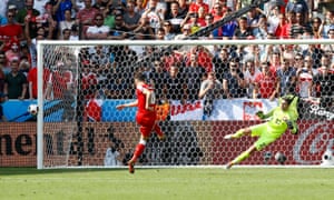 Switzerland’s Granit Xhaka misses.
