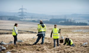 Archeologists working near the site of the proposed Circuit of Wales.