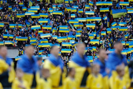 Ukraine fans before kick off.