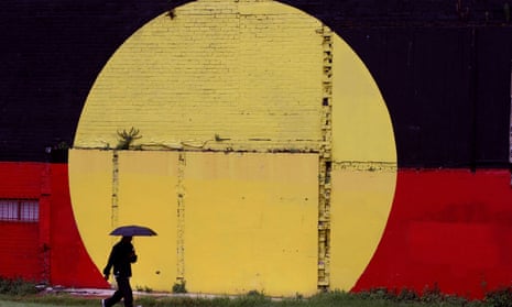 Indigenous flag painted on a wall in Redfern 