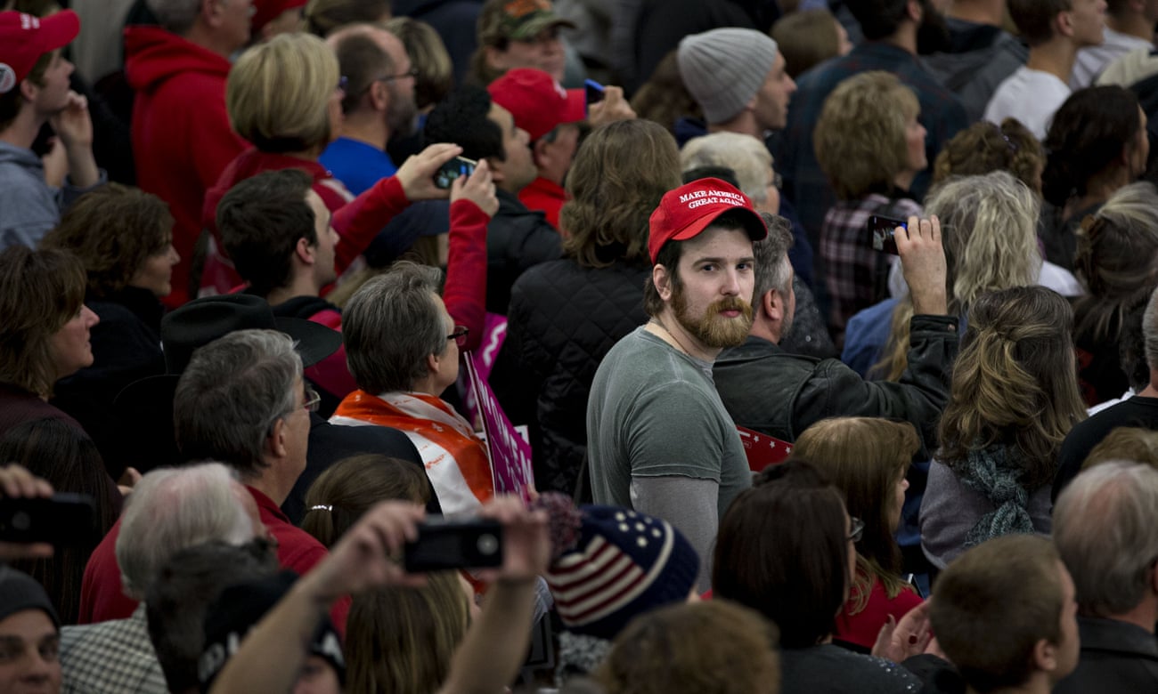 A Donald Trump voter at a rally in West Allis, Wisconsin on 13 December 2016. 