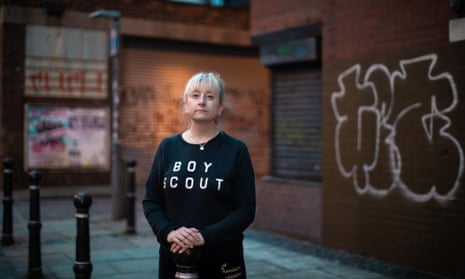 Michelle Langan of the Paper Cup Project, on the streets of Liverpool city centre, close to where Aimee died .