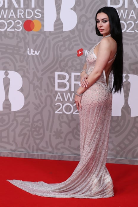 Charli XCX on the Brit Awards 2023 red carpet.