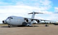 An RAAF C-17 transport plane
