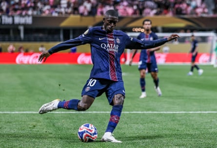 Ousmane Dembélé prepares to shoot for Paris Saint-Germain during the 2025 Club World Cup