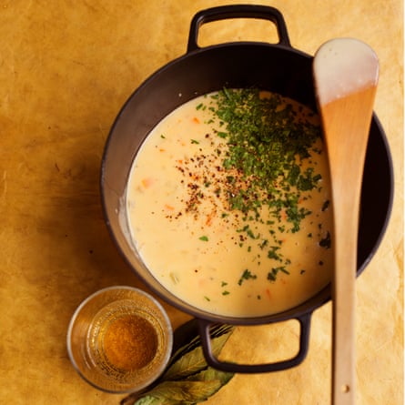 Cheddar and cider soup.