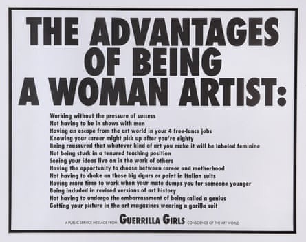 Guerrilla Girls, The Advantages of Being a Woman Artist, 1988.