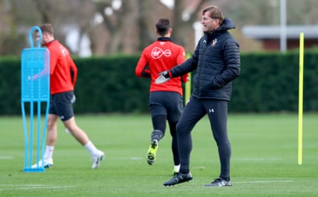 Ralph Hasenhüttl during a Southampton training session this week.