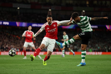 The dangerous Luis Suarez has an effort on goal for Sporting.