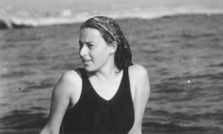 Double life: Forgach’s mother, Bruria, bathing in the Mediterranean in 1943 while in Lebanon