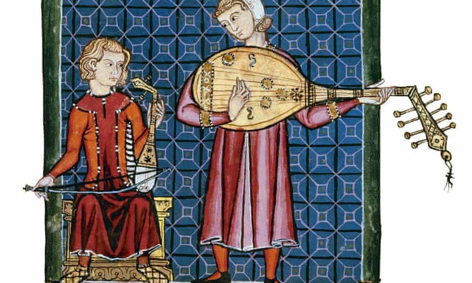 Two possibly goliardic medieval minstrels.