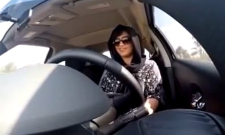 Loujain al-Hathloul shows her driving skills in 2014.