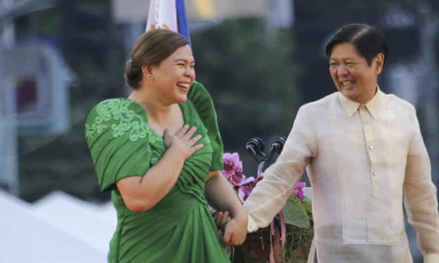 Sara Duterte, vice president, and Ferdinand 'Bongbong' Marcos Jr. Duterte clinched a landslide electoral victory despite her father's human rights record.