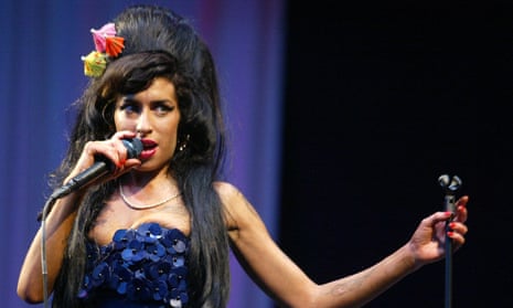 Amy Winehouse performing at Glastonbury in 2008.