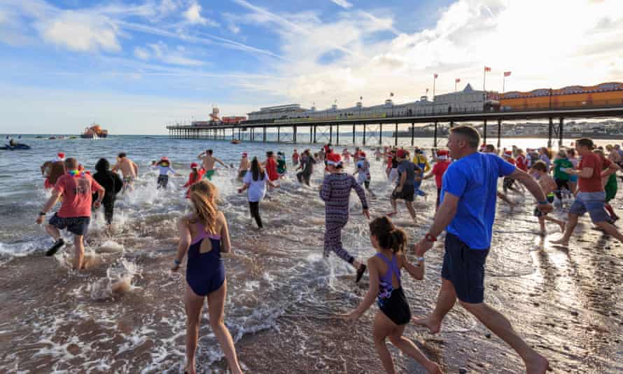Paignton’s Walk in to the Sea Boxing Day Dip.
