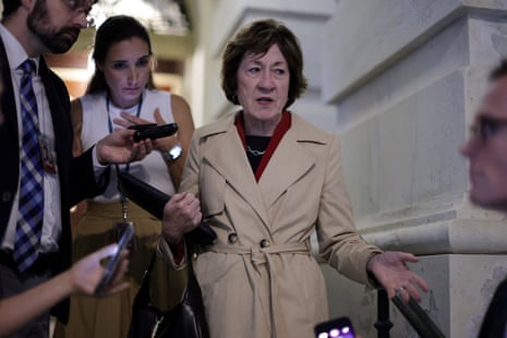 Susan Collins speaking to reporters