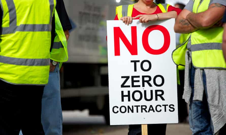 A strike to protest against zero hours contracts in the UK