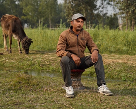 Shrawan Shah Rauniyar near his home in Morang, Nepal