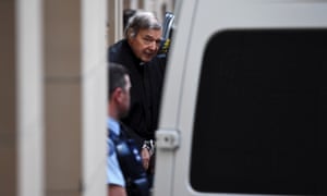George Pell leaves court