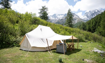 Tent amid the Alps
