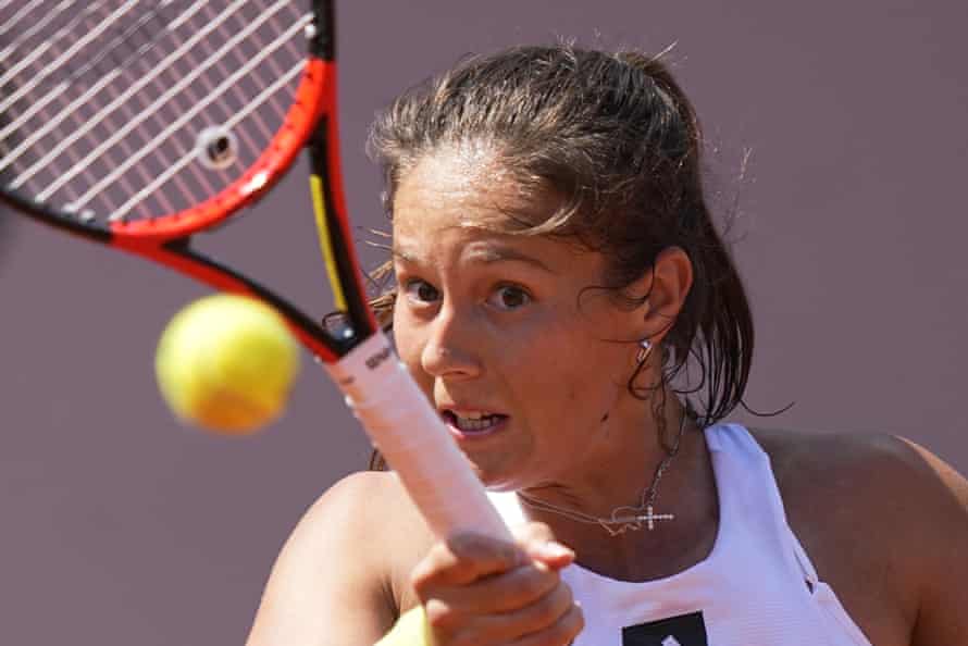 Russian Daria Kasatkina strikes a forehand against Italian Camilla Giorgi.