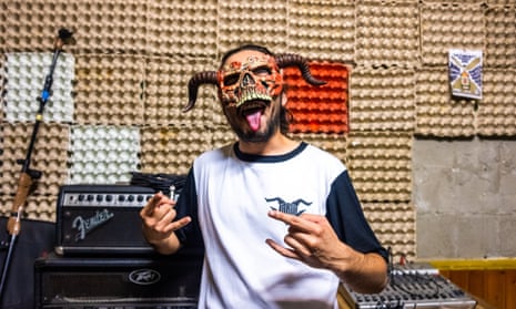 Diogo Azevedo, 23, singer of thrash-metallers Jarda, in his recording studio at Stop in Porto.