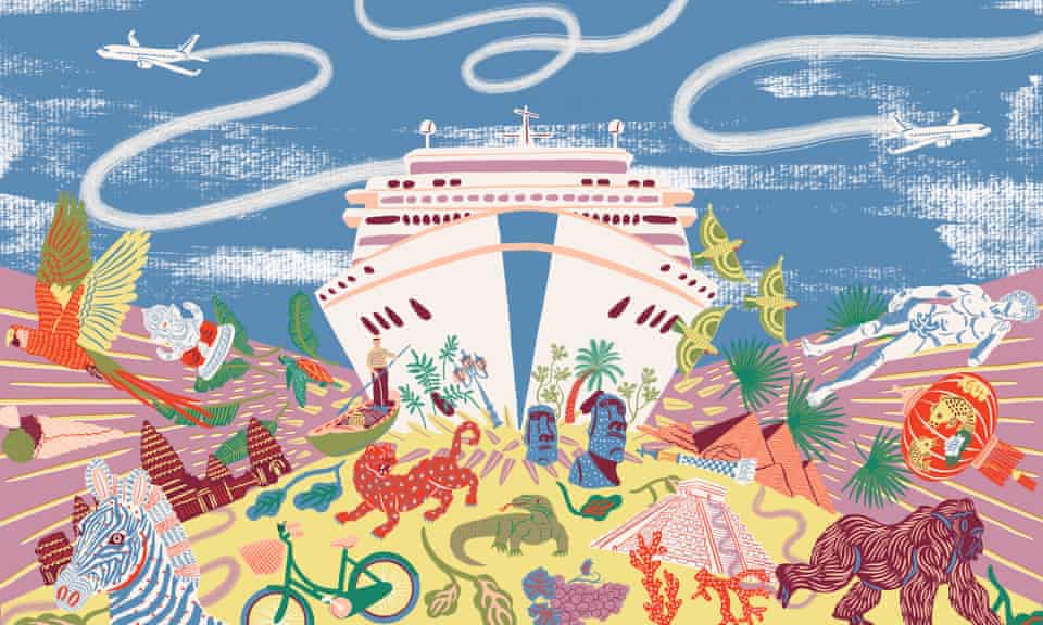 CRUISE SHIP tourism illustration by camilla perkins