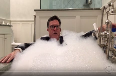 Stephen Colbert: “The big story tonight is all you people. The CDC is saying this might go on for the next eight weeks. So get comfortable. And try to look on the bright side — you’re finally going to get a chance to binge watch all that toilet paper you bought.”