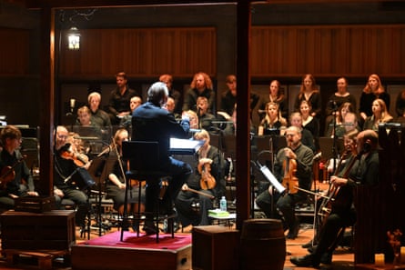 Mark Elder conducting the Orchestra of the Age of Enlightenment at Queen Elizabeth Hall.