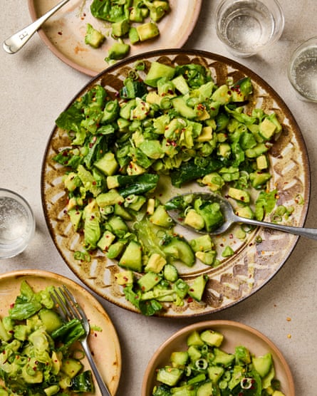 Sami Tamimi’s cucumber and avocado salad.