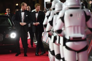 The Duke of Cambridge and Prince Harry inspect some stormtroopers
