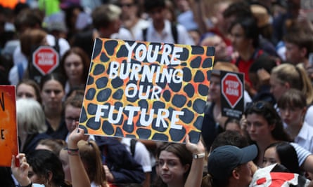 Students on strike in Sydney.