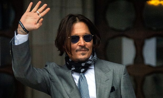Johnny Depp arrives at the high court on Thursday