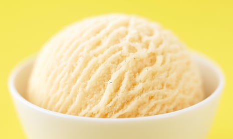 A scoop of vanilla ice-cream.