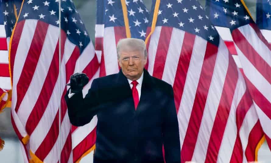 President Donald Trump at a rally in Washington prior to the storming of the Capitol in January.