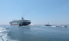 Container ship Ever Given back in Suez canal for return trip