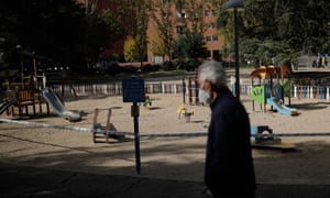 A children’s park remains closed due to coronavirus pandemic in Madrid