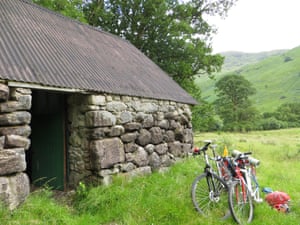 Stopping for the night at a bothy.