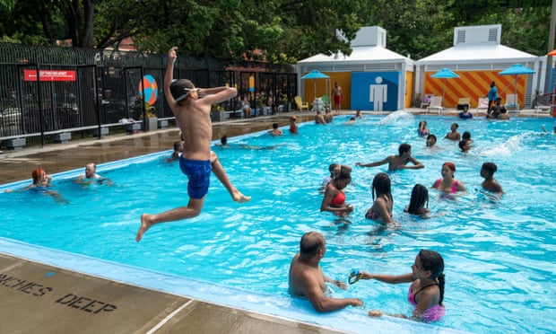 The Mullaly Park pool in the Bronx, New York, in July 2020. A third of pools in the US will be affected by staff shortages, experts said.