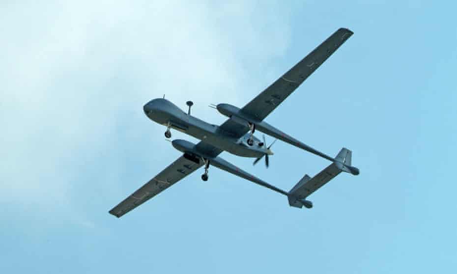A Heron drone, one of the types operated by Frontex
