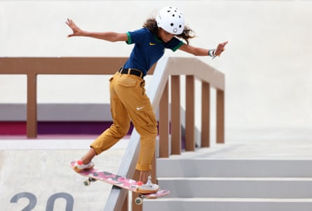 Rayssa Leal of Brazil competes during the women’s street final.