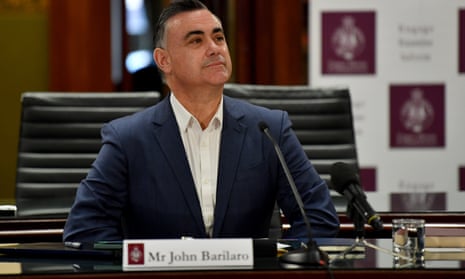 Former NSW deputy premier John Barilaro gives evidence during the inquiry into his appointment as Senior Trade and Investment Commissioner to the Americas on Monday