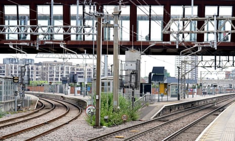 Empty platforms at the normally bustling Stratford station on 23 June.