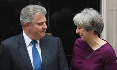 Theresa May poses with newly appointed deputy Tory chairman Brandon Lewis
