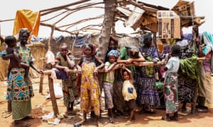 Internally displaced people at Sebu refugee camp in Bamako, Mali.