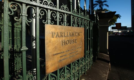 The gates of Parliament House in Brisbane