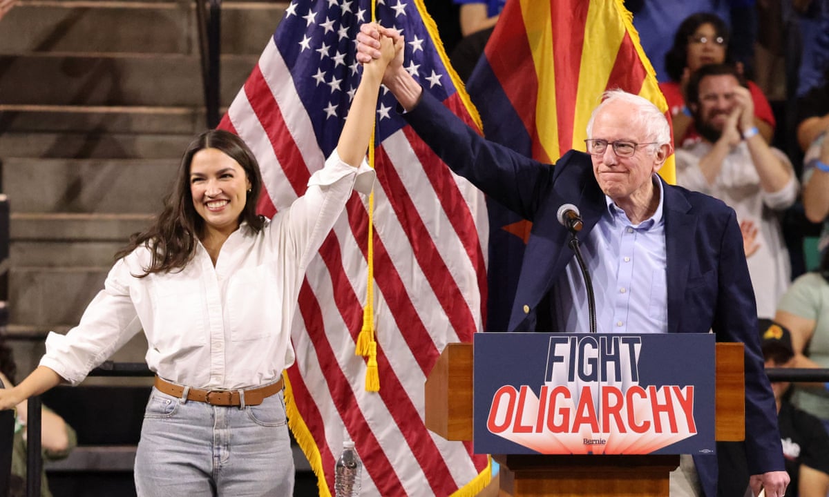 Sanders and AOC tell packed arena Trump is 'screwing over' working class | US politics | The Guardian