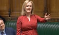 Liz Truss speaking in parliament during the smoking ban debate