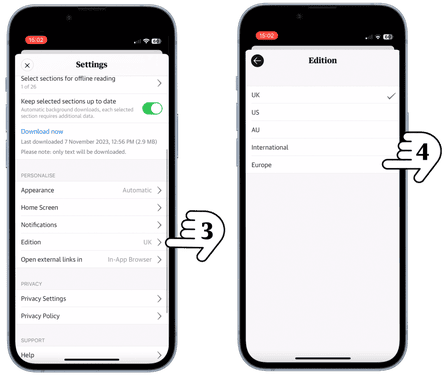 From settings, you can choose from our five editions.