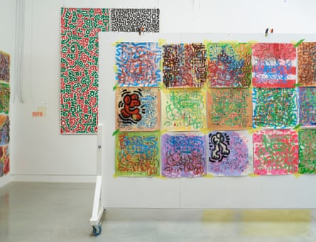 Some colourful works by Mr Doodle, aka the artist Sam Cox